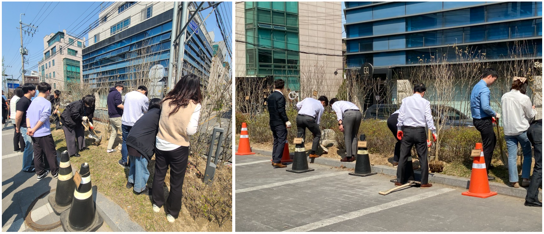 포시에스 식목일 기념 무궁화 나무 심기 행사 임직원 사진 1